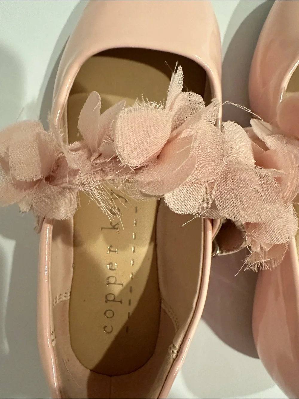 Copper Key Girls Blossom Chiffon Floral Mary Jane Shoes Blush Size 11
